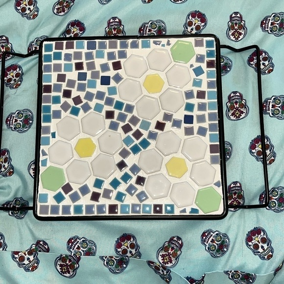 Vintage mosaic tile trivet 1950s hand crafted excellent vintage condition - Picture 1 of 3